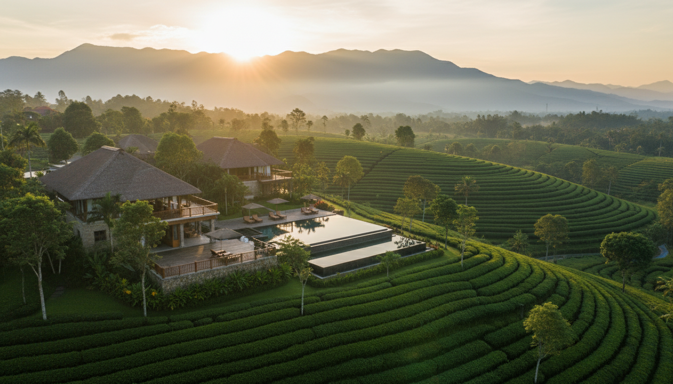 Tea Valley Green Resort surrounded by lush tea gardens