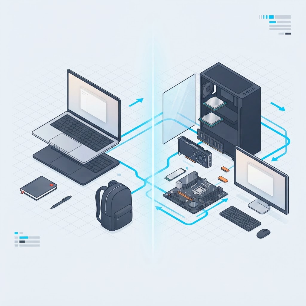 Portable ou PC de bureau pour étudiant au Canada (2026) Lequel choisir? — CoreForge