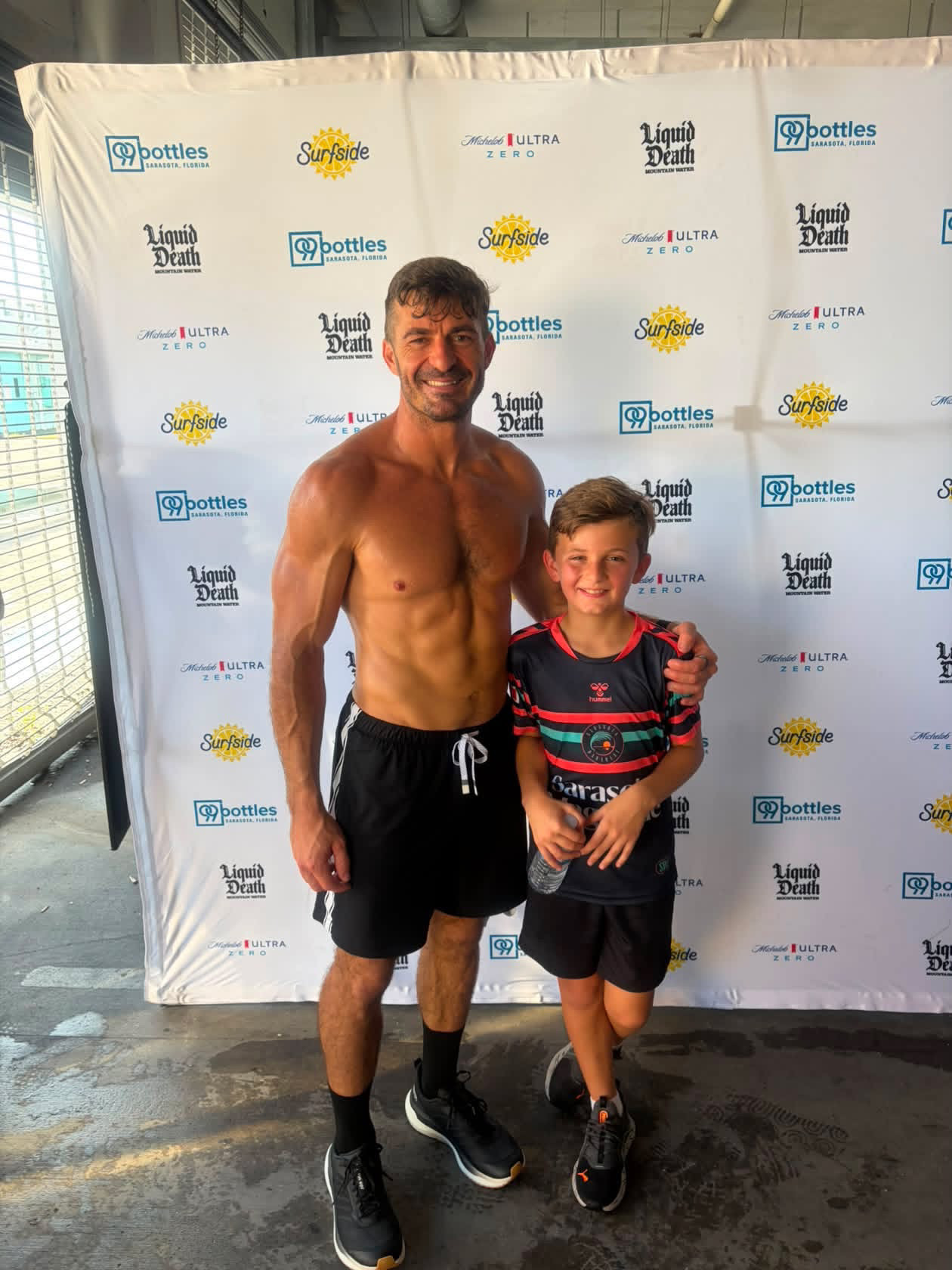NXF Classic ambassador with his son at the event