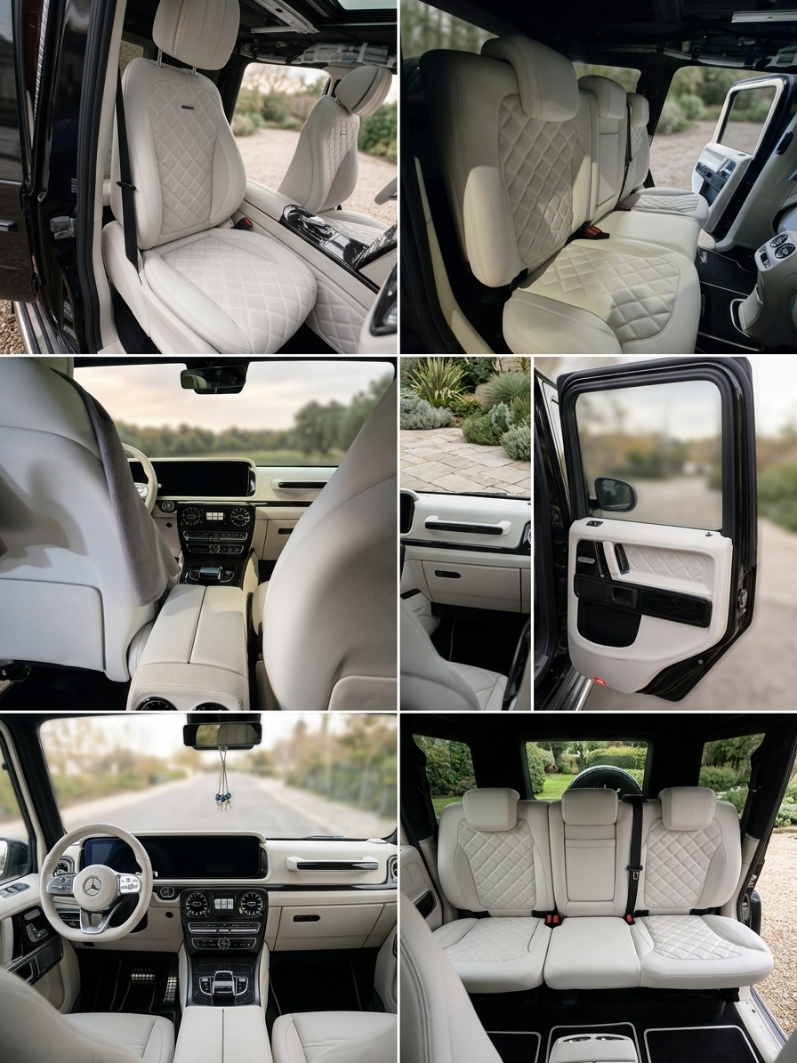 פנים מרצדס G-Class ריפוד עור לבן