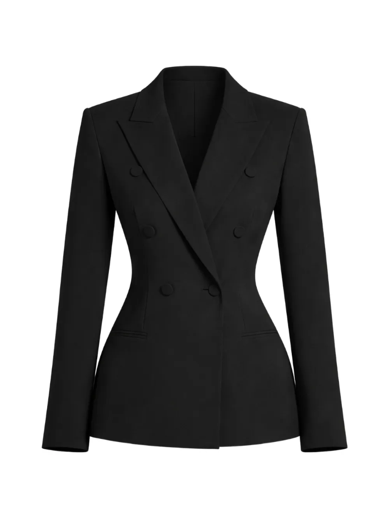GKC Double-Breasted Tailored Blazer — Jet Black