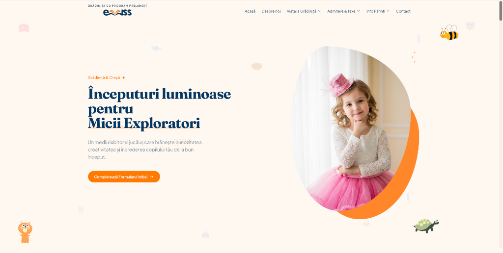 Grădinița EVISS — site livrat de MABIS Studio