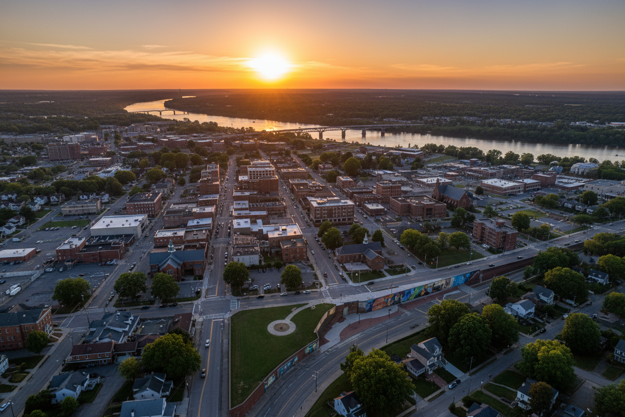 Paducah Kentucky aerial view