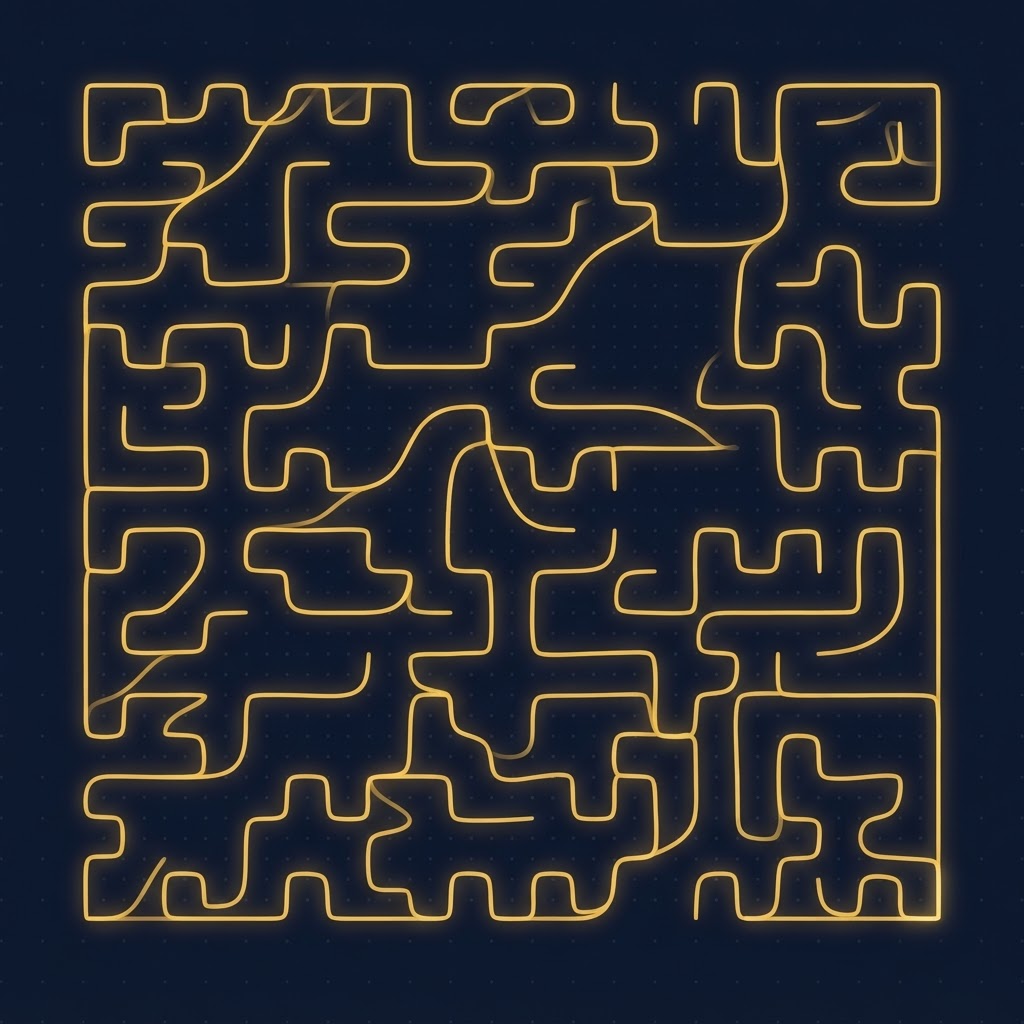 Hilbert curve ground-plane artwork