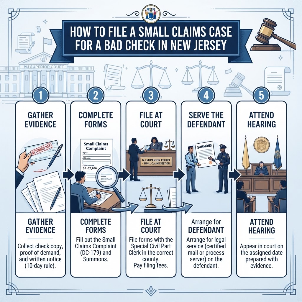 How to File a Small Claims Case for a Bad Check in New Jersey