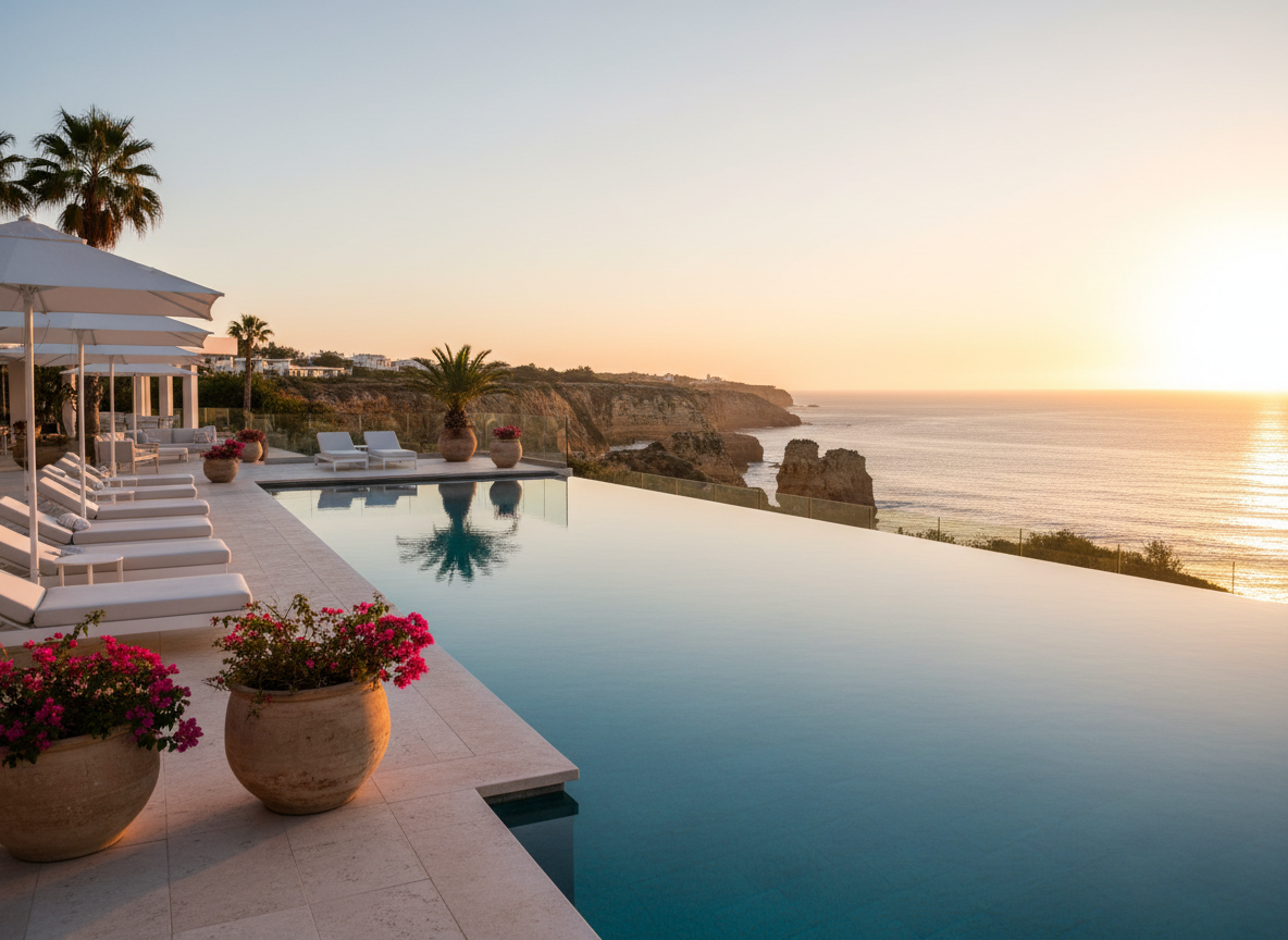 Piscina com vista para o mar