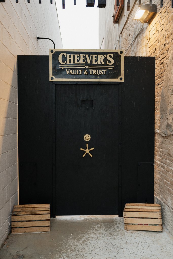 Cheever's Vault and Trust themed event signage
