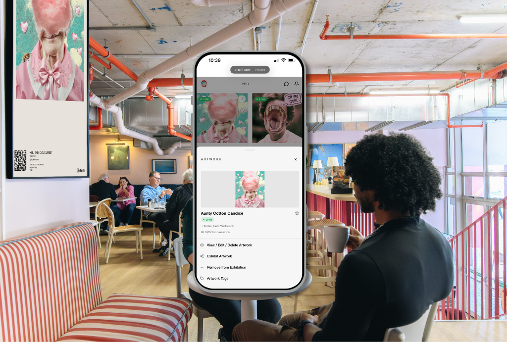 Take your artwork from your profile to physical wall space in 3 clicks.