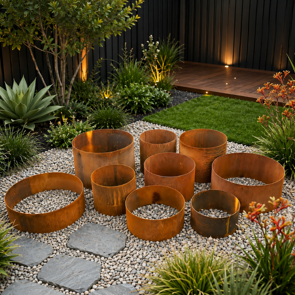 Small Corten Garden Rings