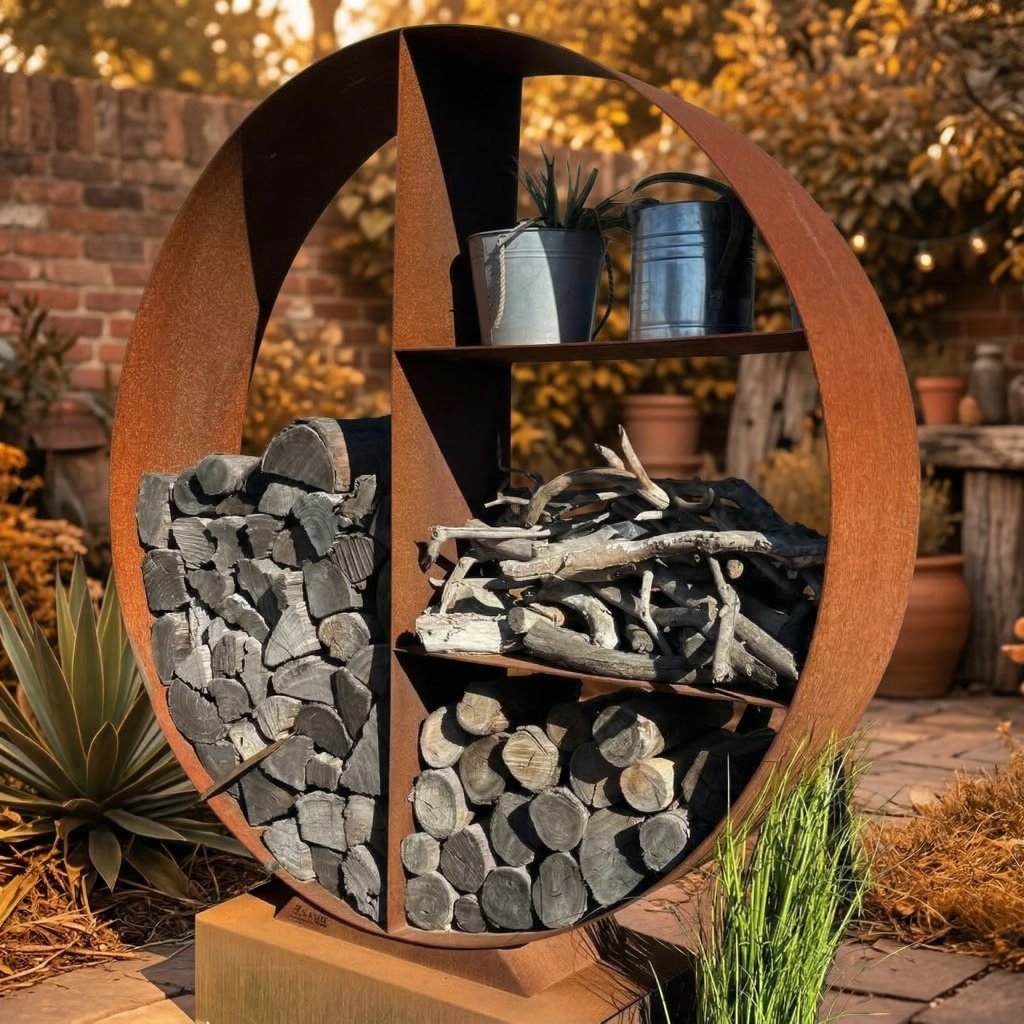Corten Wood Stacker
