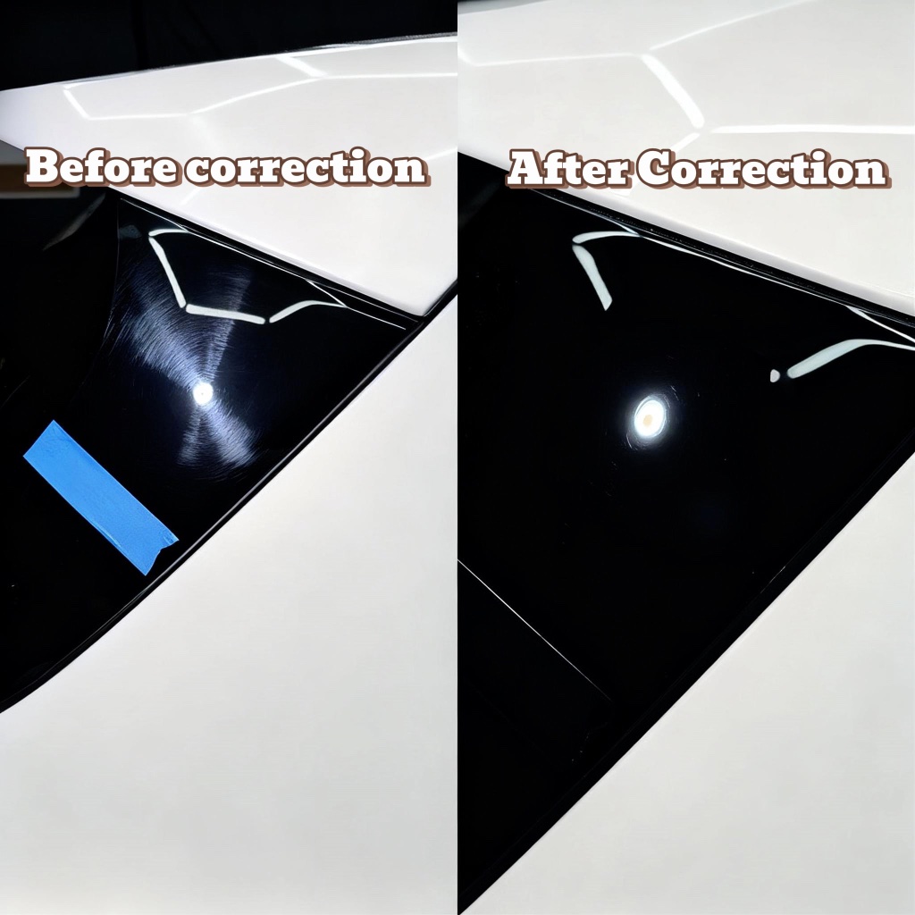 Before and after paint correction — Forza Auto Studio Canberra