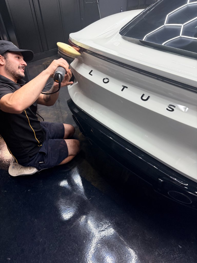 Machine polishing paint correction on Lotus — Forza Auto Studio