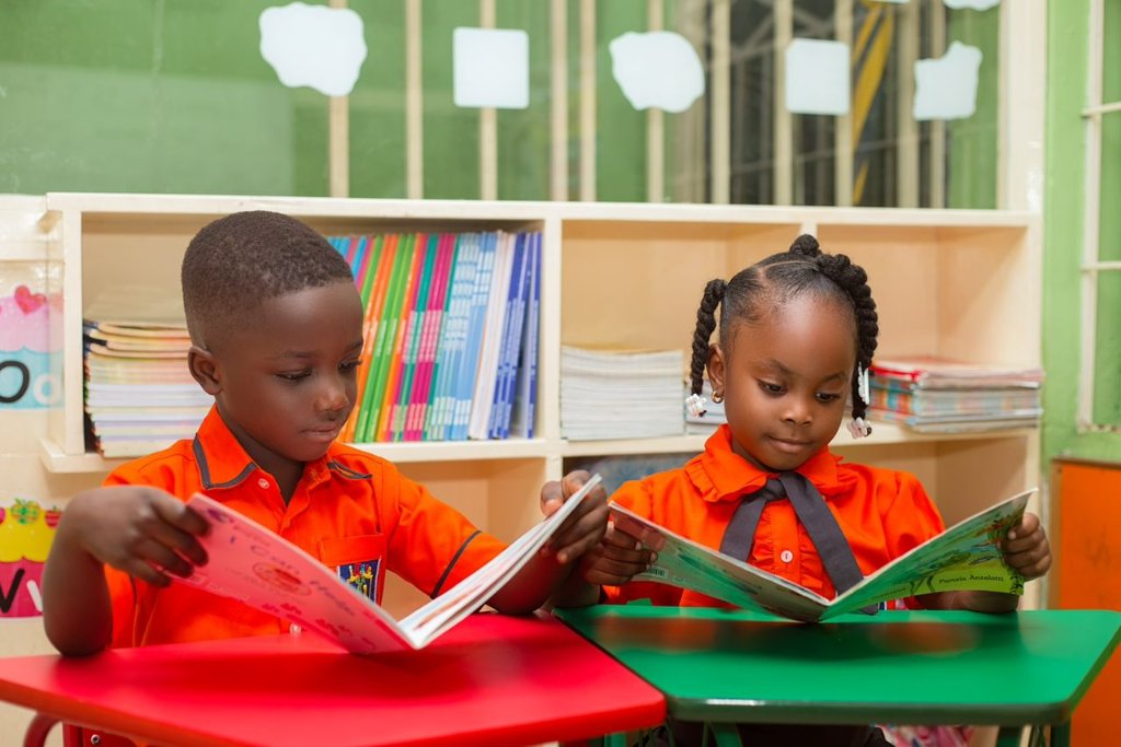 Children reading books