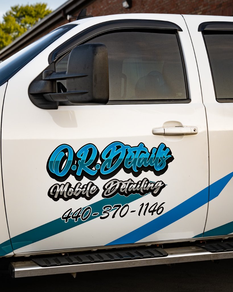 Truck door wrap brand shot