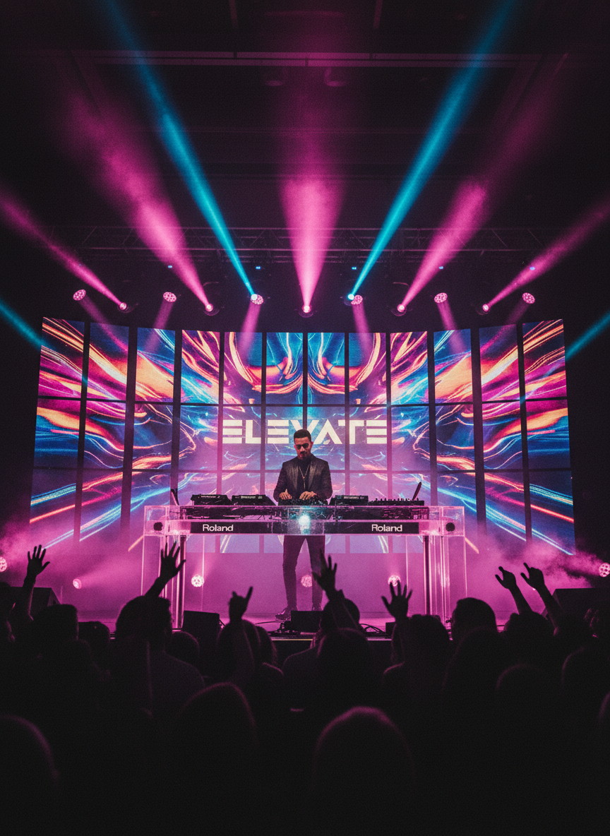 Professional DJ performing at a high-end event