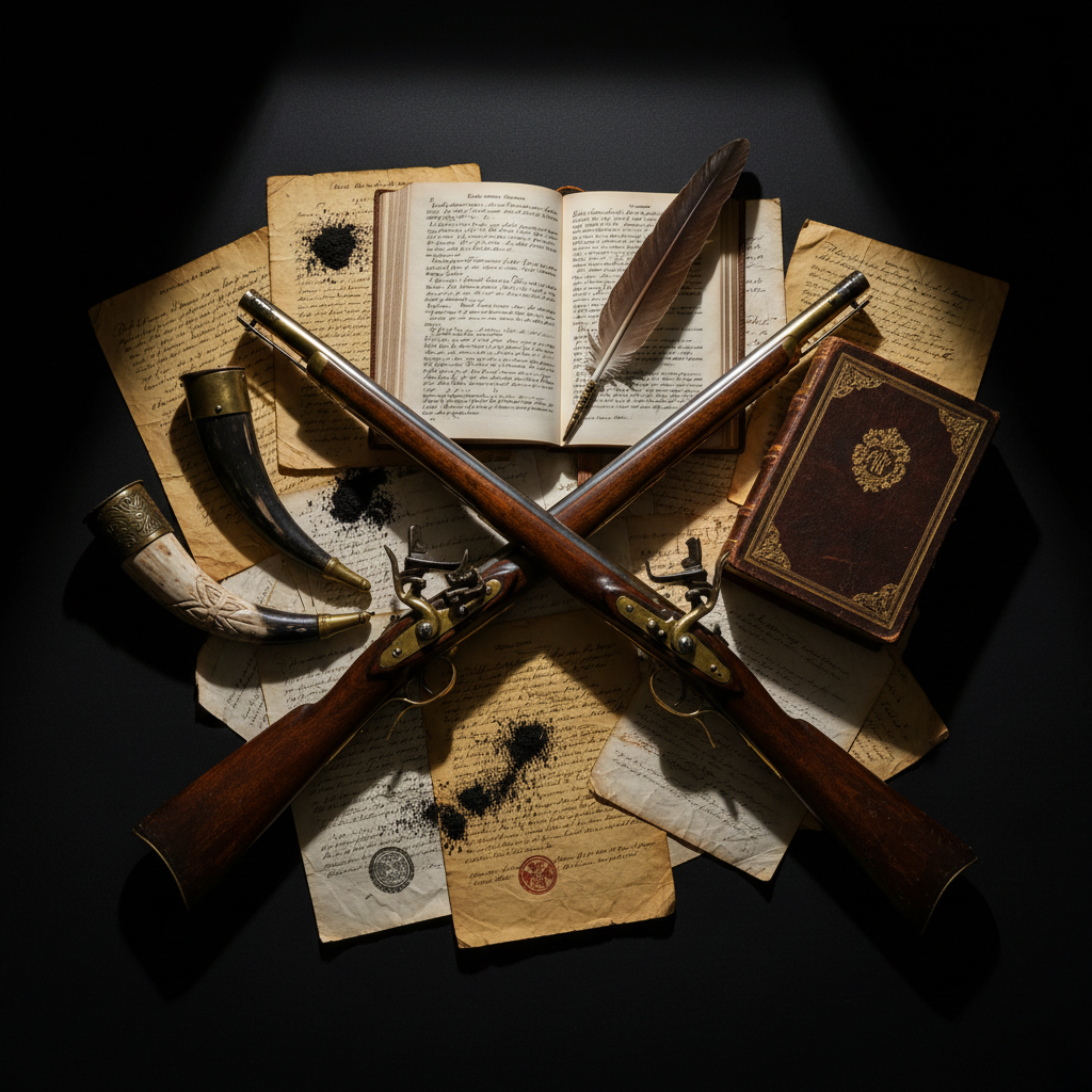 Colonial firearms and parchment