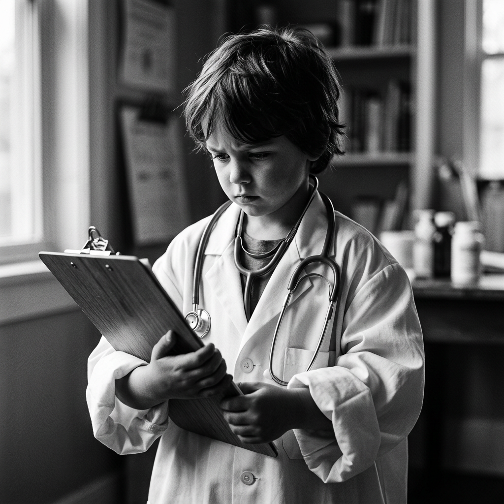 Child dressed as doctor