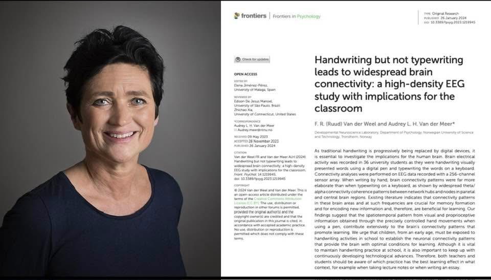 Van der Weel & Van der Meer 2024 research paper on handwriting and brain connectivity