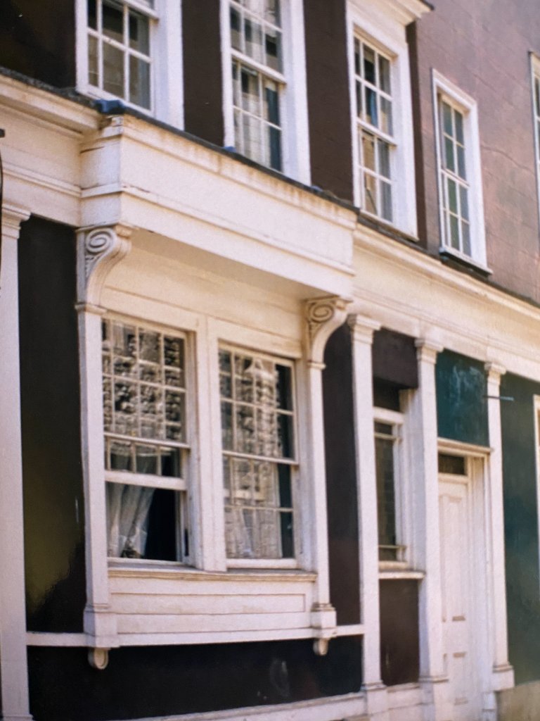 The author's flat door on Oriel Street, Oriel College, Oxford, 1998