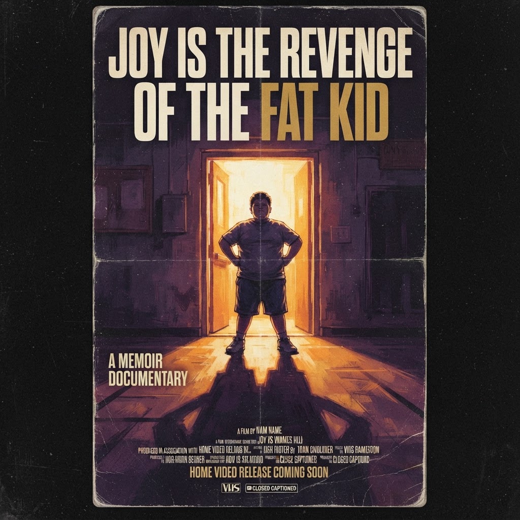 Joy Is the Revenge of the Fat Kid one-sheet: a heavyset boy silhouetted in a golden gymnasium doorway.