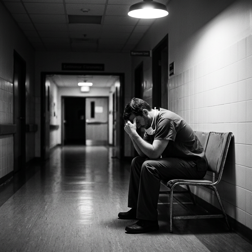 Doctor alone in corridor