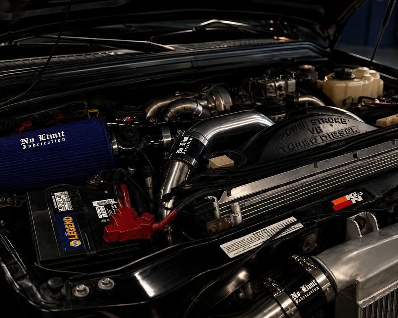 Power Stroke V8 turbo diesel engine bay