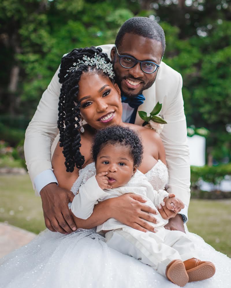 Family portrait with couple and baby