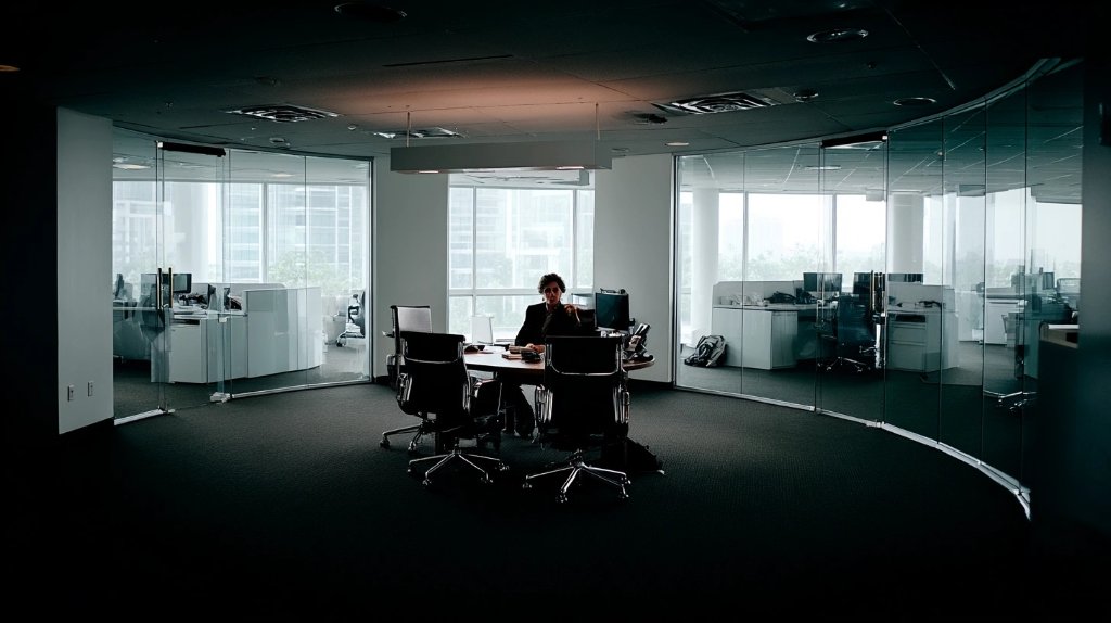 Abwärts-Spirale Büro.