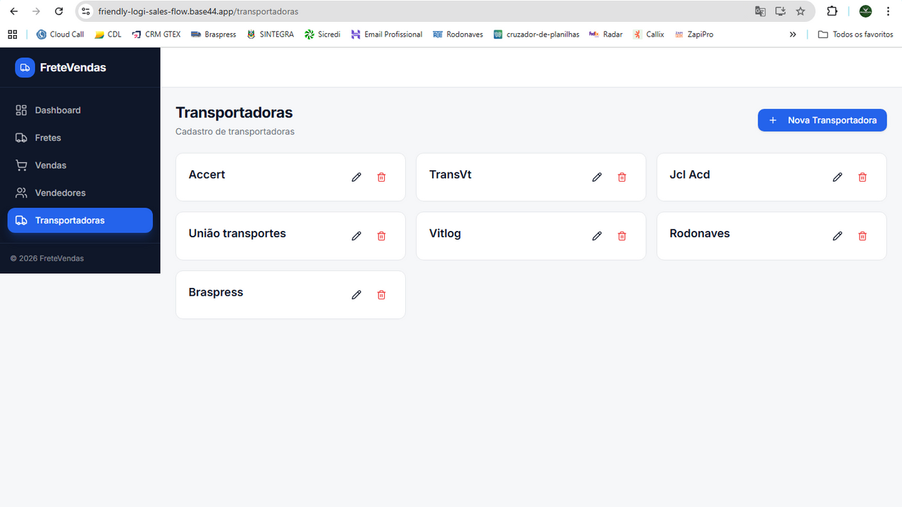 FreteVendas App template preview