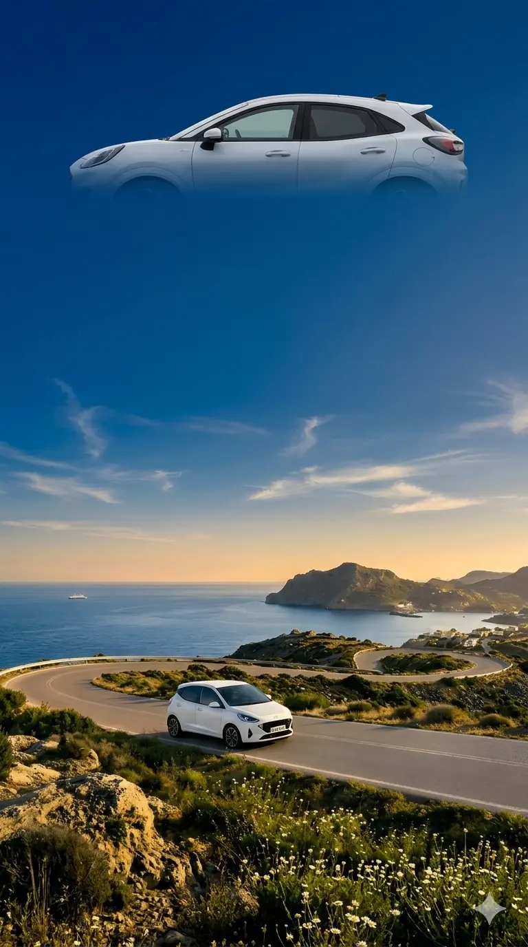 Car on scenic coastal road