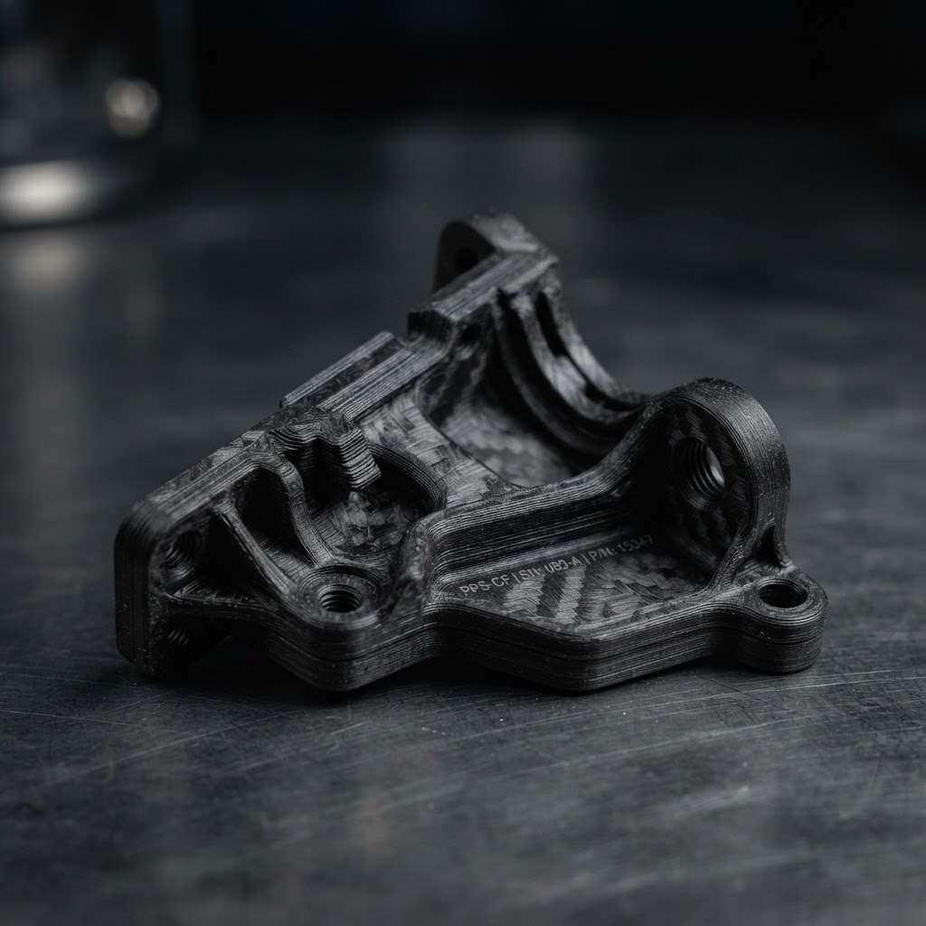 3D-gedrucktes Bauteil aus PPS CF