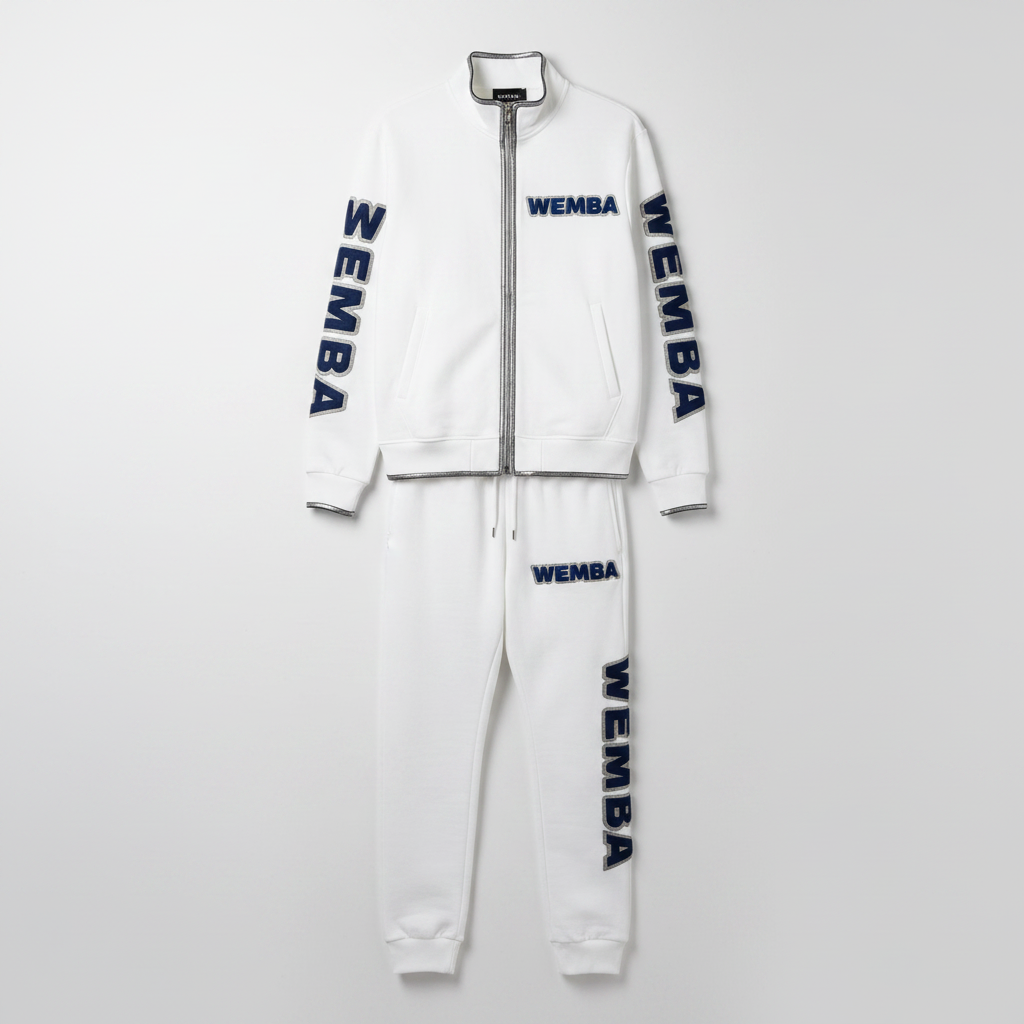 WEMBA Signature Tracksuit — White/Navy