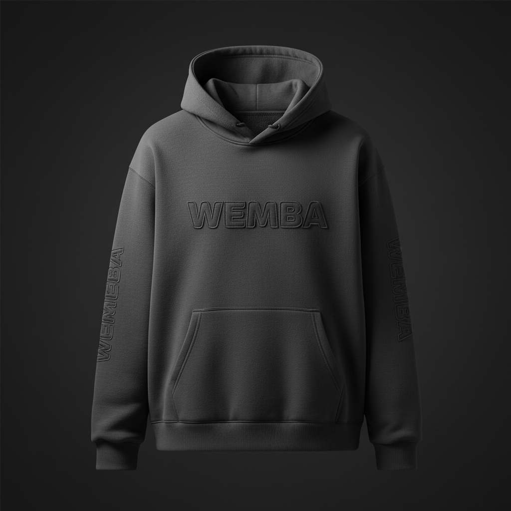 WEMBA Hoodie — Black/Black Tonal