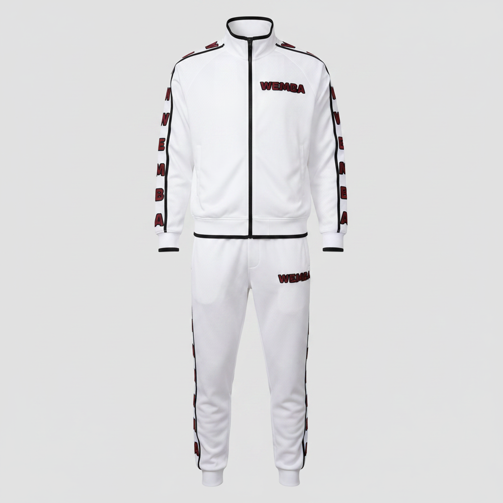 WEMBA Signature Tracksuit — White/Maroon