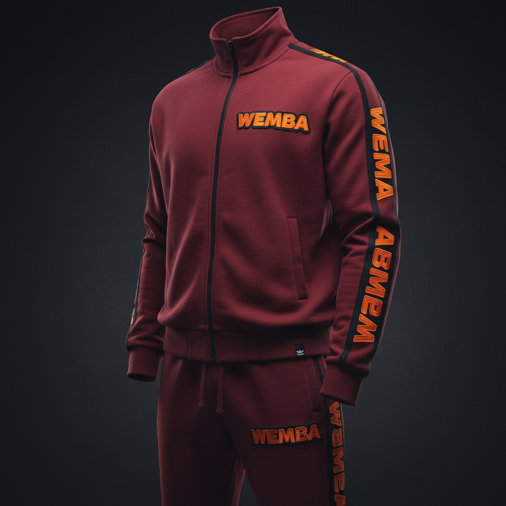 WEMBA Signature Tracksuit — Maroon/Orange