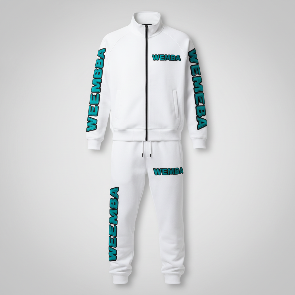 WEMBA Signature Tracksuit — White/Teal