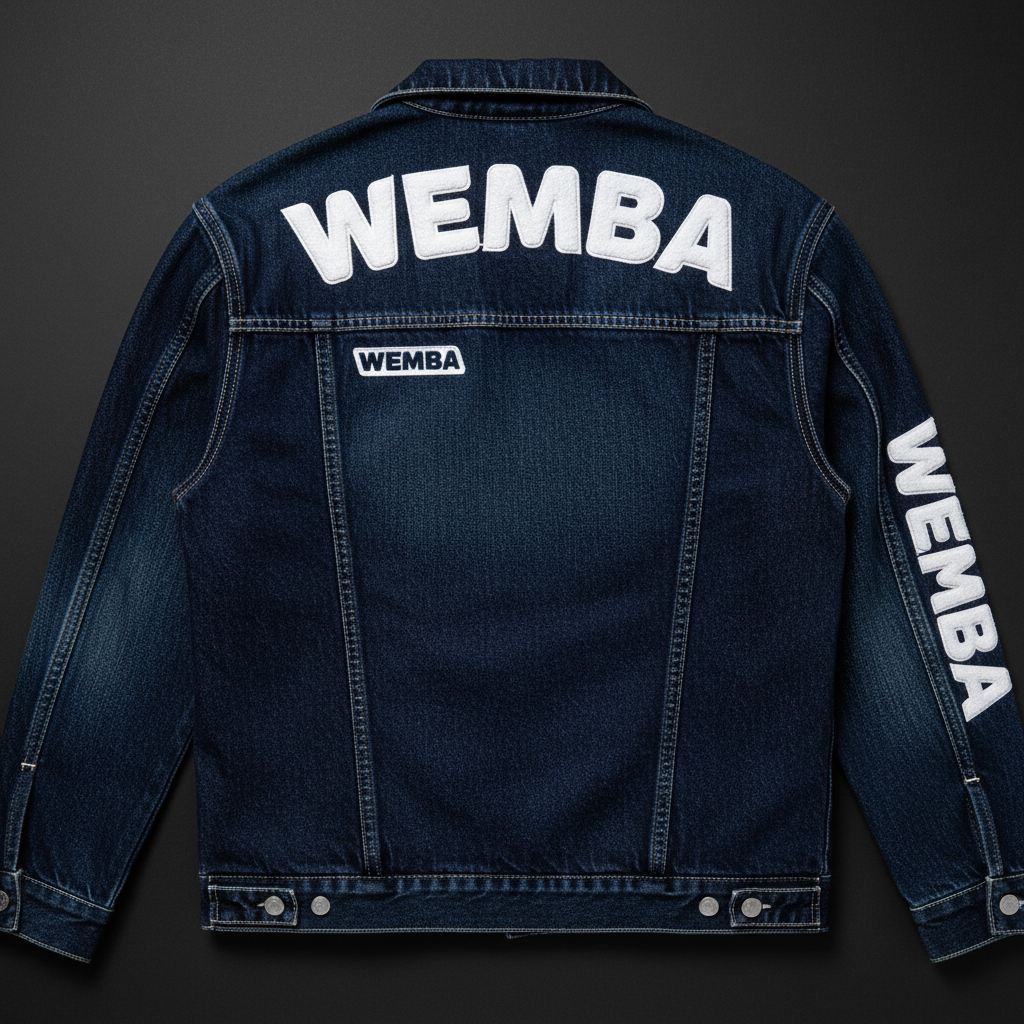 WEMBA Denim Jacket — Navy/White