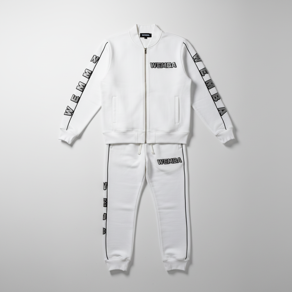 WEMBA Signature Tracksuit — White/Silver