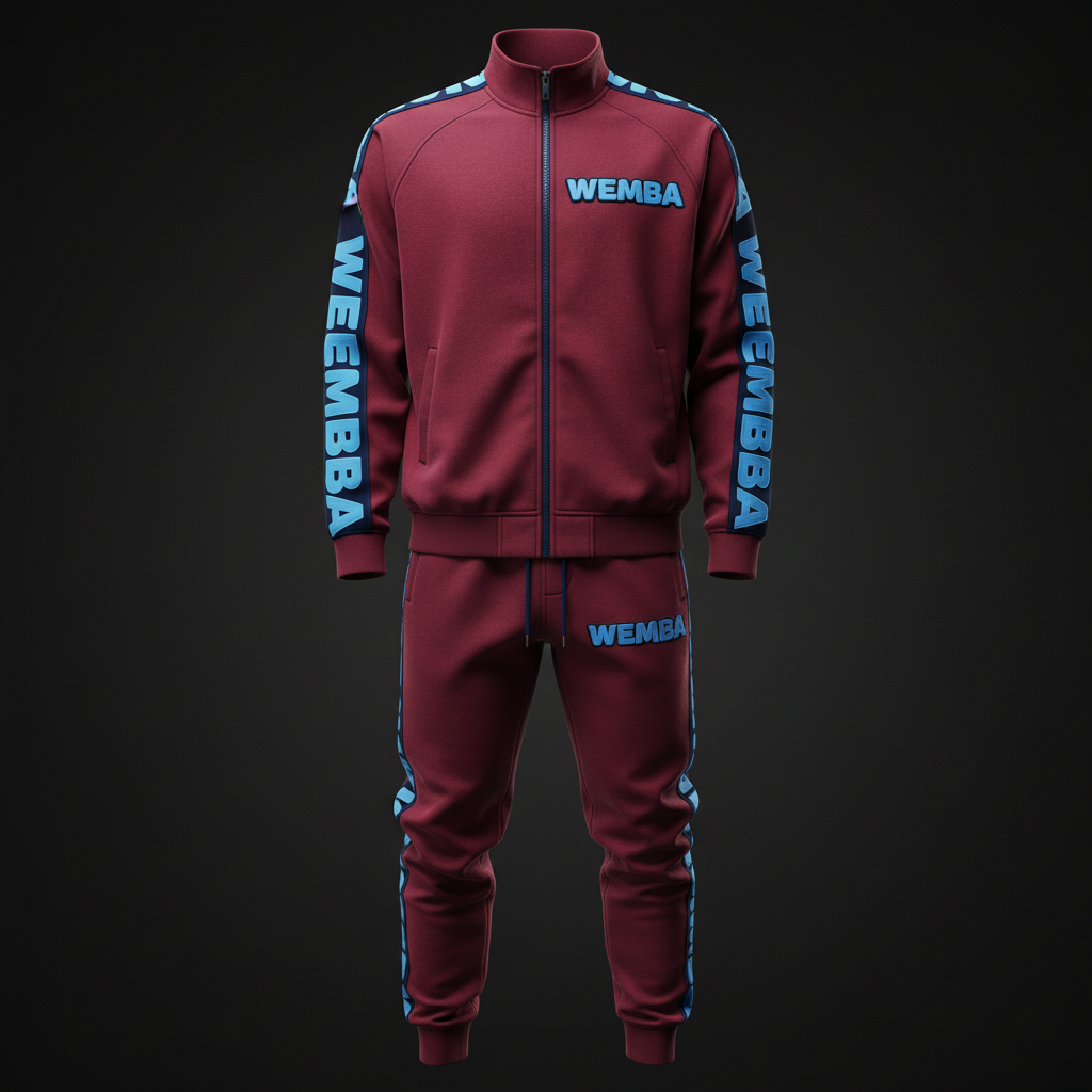 WEMBA Signature Tracksuit — Maroon/Sky