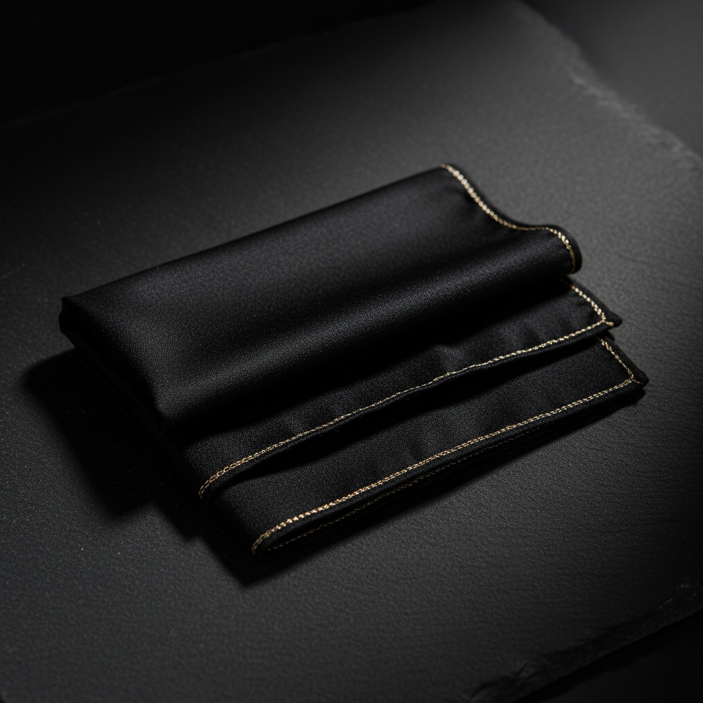 Noir Silk Pocket Square