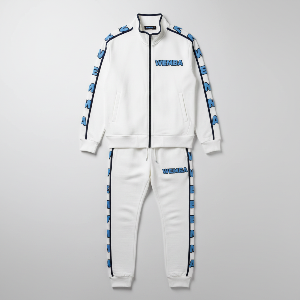 WEMBA Signature Tracksuit — White/Sky