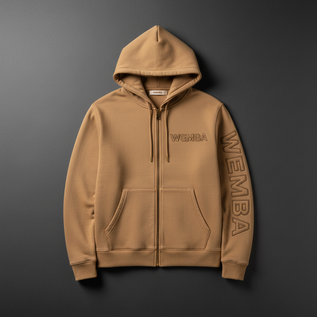 WEMBA Zip Hoodie — Camel Tonal