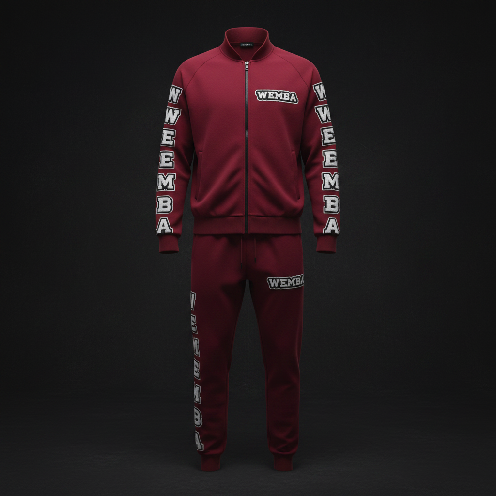 WEMBA Signature Tracksuit — Maroon/White