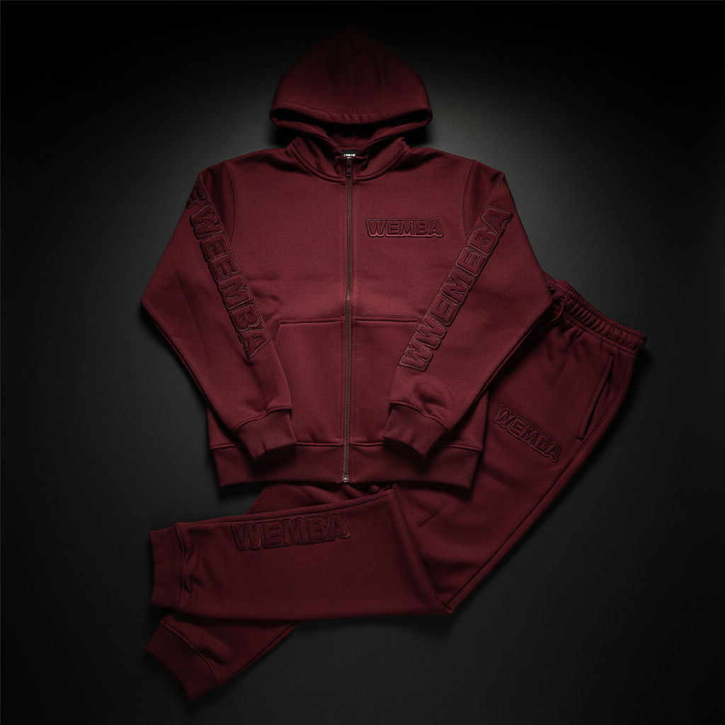 WEMBA Signature Tracksuit — Maroon/Tonal
