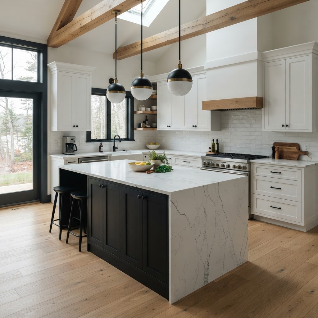 A sophisticated Seabrook kitchen with Cabinet Depot York Shaker doors, black island cabinetry, white perimeter cabinets, quartz, and oak accents. | Black and white | kitchen cabinets near me, cabinet outlet, kitchen cabinet outlet, cabinet outlet near me, kitchen cabinets NH, cabinet outlet NH, discount kitchen cabinets, wholesale kitchen cabinets, riverside cabinets, riverside cabinetry, kitchen measurements, cabinets Salem, kitchen cabinets Salem NH, custom cabinets NH, cabinetry NH, cabinets NH, kitchen cabinets liquidators, cabinet liquidators near me, kitchen cabinet liquidators near me, solid wood cabinets factory direct, factory direct cabinets, all wood construction cabinetry, KCMA certified cabinets, warrantied cabinetry, all plywood construction cabinets, solid wood door and frame, soft close drawers and doors, concealed soft close hinges, full extension drawer slides, solid wood dovetail drawers, affordable high quality all wood cabinets, stone countertops, wall kitchen cabinets, base kitchen cabinets, pantry cabinets, ready to install kitchen cabinets, in-stock kitchen cabinets, high-end cabinets for less, custom kitchen cabinets, shaker style cabinets, kitchen and bath store near me, kitchen and bath Massachusetts, kitchen remodeling, bathroom remodeling, free design consultation, no pressure kitchen design, kitchen showrooms, bathroom showrooms near me, countertops for white cabinets, quartz and granite countertops, granite countertops, quartz countertops, kitchen backsplash, cabinetry hardware, cabinet hardware, bathroom vanities and countertops, Salem NH kitchen cabinets, kitchen remodel Salem NH, Salem cabinet, cabinet makers in NH, Manchester NH kitchen cabinets, Nashua NH kitchen cabinets, Portsmouth NH kitchen cabinets, Amherst NH kitchen cabinets, quick cabinet delivery, send measurements cabinet quote, contractor cabinet pricing, discount cabinets near me, closeout bathroom vanities near me, bathroom cabinet stores near me, kitchen cabinets liquidators, kitchen cabinets outlet near me, kitchen cabinet outlet near me, cabinet vendors near me, used kitchen cabinet stores near me, cabinet outlet stores near me, discount cabinetry, cabinet warehouse near me, kitchen cabinets liquidators near me, furniture stores portsmouth nh, cabinets direct wholesale, kraftmaid outlet, kitchen cabinet liquidators, cabinet discount, shaker cabinets vs raised panel, furniture stores in nh seacoast, lakeland cabinets, cabinet closeouts, cabinet discount store, closeout cabinets, discount kitchen cabinets for sale, hampshire cabinetry, the cabinets outlet, kitchen cabinet warehouse, bathroom cabinets outlet, kraftmaid discount, kitchen cabinets factory outlet, cabinet outlets, cabinet factory outlet, shaker vs raised panel, furniture stores near portsmouth nh, wholesale cabinet warehouse, cabinets warehouse, norfolk kitchen and bath salem nh, kitchen cabinet outlet store, cabinet factory near me, kitchen cabinet outlets near me, kitchen showrooms hampshire, kitchen cabinets concord nh, outlet cabinets, parr cabinet outlet, dream kitchens nashua, kitchen store portsmouth nh, kraftmaid cabinets outlet, cabinet factories outlet, kitchen cabinet warehouse outlet, keystone supply outlet, kitchen cabinet supply, kraftmaid outlet store, custom kitchens new hampshire, kraftmaid cabinet outlet, portsmouth nh kitchen store, kitchen stores in nh, in stock cabinets today, new hampshire custom cabinets, kitchen cabinets closeouts, wholesale vanity cabinets near me, raised panel cabinet doors vs shaker, furniture stores in salem nh, kitchen store salem nh, kitchen bath outlet, new england custom cabinets, kitchen stores portsmouth nh, kraftmaid cabinets outlet store, bath vanity store near me, raised panel vs shaker cabinets, high end kitchen cabinets near me, new england storage cabinet, bathroom cabinets store near me, kitchen cabinets liquidators wholesale, cabinet shop near me open now, kitchen cabinets outlet store, new england cabinet co, kitchen cabinets woburn, granite countertops in new hampshire, cabinet factory direct, shaker style furniture new hampshire, kitchen stores manchester nh, kitchen and bathroom outlet, outlet cabinets for the kitchen, cabinet liquidation store, bathroom store portsmouth, raised panel doors vs flat panel, kitchen direct warehouse, discount cabinets and appliances, kitchen stores nh, bathroom showrooms portsmouth, new england kitchen wholesalers, raised panel shaker door, direct to consumer cabinets, nh furniture outlets, kitchen cabinet outlet stores near me, discount cabinet store near me, cabinet store near me now, bathroom cabinets warehouse, shaker vs raised panel cabinets, kraftmaid factory outlet, cabinets factory outlet, bathroom cabinet outlet, factory outlet kitchen cabinets, factory cabinet outlet, raised panel vs shaker style cabinets, kitchen maid cabinets outlet, kitchen cabinet outlet waterbury ct, shaker vs recessed panel, kitchen cabinet supply near me, kitchen door outlet, kitchen cabinets discount store, kitchen cabinet outlet stores, kitchen cabinets outlet stores, raised panel vs shaker, bath and kitchen outlet, bathroom vanity liquidators, cabinet discount warehouse, kitchen cabinets southington ct, appliances portsmouth nh, raised panel shaker cabinet doors, discounted cabinets, furniture salem nh, seacoast cabinets portsmouth nh, wellborn cabinets outlet, discount cupboards, bath store portsmouth, plaistow cabinets, bargain outlet cabinets, maine cabinets, kitchen cabinet factory outlet, bargain hunt cabinets, cabinets outlet, kitchen cabinet outlet southington, shaker style cabinets vs raised panel, furniture store portsmouth nh, cabinets closeouts, shaker cabinet vs raised panel, kitchen outlet inc, huntwood cabinet outlet, the kitchen portsmouth new hampshire, recessed panel vs shaker, kitchen cabinet prices near me, furniture stores portsmouth new hampshire, kitchen cabinets woburn ma, homesense portsmouth new hampshire, portland cabinets outlet, raised panel vs shaker style cabinets, kitchen store portsmouth, kitchen cabinet outlet waterbury, the cabinet outlet, kitchen doors hampshire, raised panel vs flat panel cabinets, flat panel vs raised panel, nh furniture direct nashua nh, national cabinets, kitchen stores in nh, kitchen cabinet outlet in southington ct, discount cabinet store, sink and spout portsmouth nh, kitchen company plaistow, federal cabinets and countertops, portsmouth nh furniture, kitchens portsmouth, commonwealth cabinets, kitchen worktops portsmouth, outlet bathroom cabinets, kitchen cabinet outlet summerlin, cabinet outlet summerlin, cabinets outlet summerlin, kitchen cabinet outlets summerlin, cabinet outlets summerlin, spring forest cabinets, nm cabinet gallery, home outlet kitchen cabinets, cabinet design and outlet, warehouse cabinet outlet, cabinet outlet warehouse, ohio cabinet outlet, home cabinets near me, furniture shops in portsmouth, plaistow cabinet, maine cabinet, cabinet outlet nj, kitchen cabinet liquidators near me, furniture store salem nh, kitchen bath outlet, kitchen cabinets outlet cleveland, kitchen cabinet outlet cleveland, bathroom cabinets utah, cabinets clermont fl, kitchen cabinets clermont fl, furniture stores portsmouth new hampshire, furniture store near portsmouth nh, cabinet wright, discount cabinets denver, wholesale cabinet outlet, west end cabinets, kitchen cabinet outlet southington ct, kitchen cabinet outlets, cabinet warehouse denver, cabinets miami, kitchen cabinets outlet, discount cabinet, cabinet outlets, cabinet ng, bathroom cabinet outlet, instile cabinet outlet, kitchen cabinets to go near me, cabinets retail, plymouth cabinets, cabinet select, cabinet outlet store, select cabinetree, the kitchen portsmouth nh menu, richmond cabinet outlet, bath store portsmouth, cabinet outlet ohio, kitchen hardware outlet, stone and cabinet outlet portland, portland cabinet outlet, cabinet outlet sacramento, cabinet factory outlet omaha, cabinet warehouse hudson florida, cabinets to go scarborough, kraftmaid cabinets outlet store, kitchen cabinet retail, cabinet project bid, country cabinets etc, cabinet sell, kitchen outlet newcastle, washroom cabinet suppliers, cabinet factories outlet photos, cabinets go outlet, home outlet tonawanda, cabinet factory outlet inc, kitchen cabinets mall, cabinet factory outlet port orange, cabinet factory outlet port orange fl, cabinet factory outlet ocala, cabinet factory outlet ocala fl, cabinets direct factory outlet, kitchen cabinet outlet photos, dream kitchen nashua, peppermint cabinets, furniture world salem nh, shaker vs recessed panel cabinets, wholesale cabinets salt lake city, kingway cabinet outlet inc, home outlet new bedford ma, cabinet factory outlet of richmond, waterbury kitchen cabinet outlet, home outlet malden, cabinetliquidators com, cabinet sellerz, polo cabinets, home outlet springfield ma, nh furniture outlets, kitchen cabinets outlet store near me, cabinet in, warehouse cabinet outlet, cabinet outlet warehouse, the cabinet outlet store of volusia county, okc cabinet outlet, cabinet outlet in oklahoma city, cabinets liquidator, my new cabinets inc, cabinet mi, cheap kitchen units in manchester, taj granite outlet, home outlet rumford, 168 cabinet outlet, kitchen cabinet outlet stores near me, raised panel shaker door, direct to consumer cabinets, nm cabinet gallery, kitchen stores nh, home outlet malden ma, wholesale cabinets albuquerque, albuquerque cabinets, cabinets albuquerque, galley equipment portsmouth, kitchen cabinets outlet summerlin, polo cabinet, tommy bahama cabinets, salvage modern portsmouth nh, sink and spout portsmouth, bathroom cabinets miami, cabinets in miami, wholesale cabinets miami, stone and cabinet outlet, stone & cabinet outlet, stone & cabinet outlet inc, wholesale bathroom vanity near me