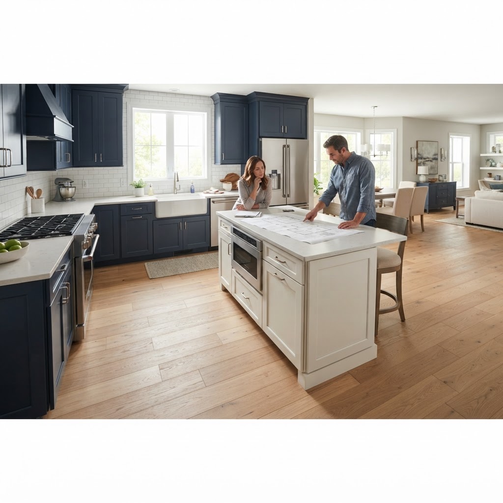 Kitchen Island or No Island? How to know what's right for your space — kitchen cabinets, wholesale kitchen cabinets, RTA cabinets, ready to assemble cabinets, shaker cabinets, white shaker cabinets, custom kitchen cabinets, semi-custom cabinets, bathroom vanities, bathroom cabinets