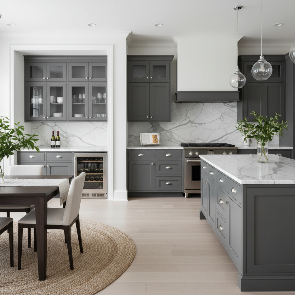 Transitional kitchen with Rockingham grey cabinets in Sherwin-Williams Dorian Gray SW 7017. Butler's pantry, Calacatta marble countertops, integrated wine cooler, and polished chrome hardware. | Gray | kitchen cabinets near me, cabinet outlet, kitchen cabinet outlet, cabinet outlet near me, kitchen cabinets NH, cabinet outlet NH, discount kitchen cabinets, wholesale kitchen cabinets, riverside cabinets, riverside cabinetry, kitchen measurements, cabinets Salem, kitchen cabinets Salem NH, custom cabinets NH, cabinetry NH, cabinets NH, kitchen cabinets liquidators, cabinet liquidators near me, kitchen cabinet liquidators near me, solid wood cabinets factory direct, factory direct cabinets, all wood construction cabinetry, KCMA certified cabinets, warrantied cabinetry, all plywood construction cabinets, solid wood door and frame, soft close drawers and doors, concealed soft close hinges, full extension drawer slides, solid wood dovetail drawers, affordable high quality all wood cabinets, stone countertops, wall kitchen cabinets, base kitchen cabinets, pantry cabinets, ready to install kitchen cabinets, in-stock kitchen cabinets, high-end cabinets for less, custom kitchen cabinets, shaker style cabinets, kitchen and bath store near me, kitchen and bath Massachusetts, kitchen remodeling, bathroom remodeling, free design consultation, no pressure kitchen design, kitchen showrooms, bathroom showrooms near me, countertops for white cabinets, quartz and granite countertops, granite countertops, quartz countertops, kitchen backsplash, cabinetry hardware, cabinet hardware, bathroom vanities and countertops, Salem NH kitchen cabinets, kitchen remodel Salem NH, Salem cabinet, cabinet makers in NH, Manchester NH kitchen cabinets, Nashua NH kitchen cabinets, Portsmouth NH kitchen cabinets, Amherst NH kitchen cabinets, quick cabinet delivery, send measurements cabinet quote, contractor cabinet pricing, discount cabinets near me, closeout bathroom vanities near me, bathroom cabinet stores near me, kitchen cabinets liquidators, kitchen cabinets outlet near me, kitchen cabinet outlet near me, cabinet vendors near me, used kitchen cabinet stores near me, cabinet outlet stores near me, discount cabinetry, cabinet warehouse near me, kitchen cabinets liquidators near me, furniture stores portsmouth nh, cabinets direct wholesale, kraftmaid outlet, kitchen cabinet liquidators, cabinet discount, shaker cabinets vs raised panel, furniture stores in nh seacoast, lakeland cabinets, cabinet closeouts, cabinet discount store, closeout cabinets, discount kitchen cabinets for sale, hampshire cabinetry, the cabinets outlet, kitchen cabinet warehouse, bathroom cabinets outlet, kraftmaid discount, kitchen cabinets factory outlet, cabinet outlets, cabinet factory outlet, shaker vs raised panel, furniture stores near portsmouth nh, wholesale cabinet warehouse, cabinets warehouse, norfolk kitchen and bath salem nh, kitchen cabinet outlet store, cabinet factory near me, kitchen cabinet outlets near me, kitchen showrooms hampshire, kitchen cabinets concord nh, outlet cabinets, parr cabinet outlet, dream kitchens nashua, kitchen store portsmouth nh, kraftmaid cabinets outlet, cabinet factories outlet, kitchen cabinet warehouse outlet, keystone supply outlet, kitchen cabinet supply, kraftmaid outlet store, custom kitchens new hampshire, kraftmaid cabinet outlet, portsmouth nh kitchen store, kitchen stores in nh, in stock cabinets today, new hampshire custom cabinets, kitchen cabinets closeouts, wholesale vanity cabinets near me, raised panel cabinet doors vs shaker, furniture stores in salem nh, kitchen store salem nh, kitchen bath outlet, new england custom cabinets, kitchen stores portsmouth nh, kraftmaid cabinets outlet store, bath vanity store near me, raised panel vs shaker cabinets, high end kitchen cabinets near me, new england storage cabinet, bathroom cabinets store near me, kitchen cabinets liquidators wholesale, cabinet shop near me open now, kitchen cabinets outlet store, new england cabinet co, kitchen cabinets woburn, granite countertops in new hampshire, cabinet factory direct, shaker style furniture new hampshire, kitchen stores manchester nh, kitchen and bathroom outlet, outlet cabinets for the kitchen, cabinet liquidation store, bathroom store portsmouth, raised panel doors vs flat panel, kitchen direct warehouse, discount cabinets and appliances, kitchen stores nh, bathroom showrooms portsmouth, new england kitchen wholesalers, raised panel shaker door, direct to consumer cabinets, nh furniture outlets, kitchen cabinet outlet stores near me, discount cabinet store near me, cabinet store near me now, bathroom cabinets warehouse, shaker vs raised panel cabinets, kraftmaid factory outlet, cabinets factory outlet, bathroom cabinet outlet, factory outlet kitchen cabinets, factory cabinet outlet, raised panel vs shaker style cabinets, kitchen maid cabinets outlet, kitchen cabinet outlet waterbury ct, shaker vs recessed panel, kitchen cabinet supply near me, kitchen door outlet, kitchen cabinets discount store, kitchen cabinet outlet stores, kitchen cabinets outlet stores, raised panel vs shaker, bath and kitchen outlet, bathroom vanity liquidators, cabinet discount warehouse, kitchen cabinets southington ct, appliances portsmouth nh, raised panel shaker cabinet doors, discounted cabinets, furniture salem nh, seacoast cabinets portsmouth nh, wellborn cabinets outlet, discount cupboards, bath store portsmouth, plaistow cabinets, bargain outlet cabinets, maine cabinets, kitchen cabinet factory outlet, bargain hunt cabinets, cabinets outlet, kitchen cabinet outlet southington, shaker style cabinets vs raised panel, furniture store portsmouth nh, cabinets closeouts, shaker cabinet vs raised panel, kitchen outlet inc, huntwood cabinet outlet, the kitchen portsmouth new hampshire, recessed panel vs shaker, kitchen cabinet prices near me, furniture stores portsmouth new hampshire, kitchen cabinets woburn ma, homesense portsmouth new hampshire, portland cabinets outlet, raised panel vs shaker style cabinets, kitchen store portsmouth, kitchen cabinet outlet waterbury, the cabinet outlet, kitchen doors hampshire, raised panel vs flat panel cabinets, flat panel vs raised panel, nh furniture direct nashua nh, national cabinets, kitchen stores in nh, kitchen cabinet outlet in southington ct, discount cabinet store, sink and spout portsmouth nh, kitchen company plaistow, federal cabinets and countertops, portsmouth nh furniture, kitchens portsmouth, commonwealth cabinets, kitchen worktops portsmouth, outlet bathroom cabinets, kitchen cabinet outlet summerlin, cabinet outlet summerlin, cabinets outlet summerlin, kitchen cabinet outlets summerlin, cabinet outlets summerlin, spring forest cabinets, nm cabinet gallery, home outlet kitchen cabinets, cabinet design and outlet, warehouse cabinet outlet, cabinet outlet warehouse, ohio cabinet outlet, home cabinets near me, furniture shops in portsmouth, plaistow cabinet, maine cabinet, cabinet outlet nj, kitchen cabinet liquidators near me, furniture store salem nh, kitchen bath outlet, kitchen cabinets outlet cleveland, kitchen cabinet outlet cleveland, bathroom cabinets utah, cabinets clermont fl, kitchen cabinets clermont fl, furniture stores portsmouth new hampshire, furniture store near portsmouth nh, cabinet wright, discount cabinets denver, wholesale cabinet outlet, west end cabinets, kitchen cabinet outlet southington ct, kitchen cabinet outlets, cabinet warehouse denver, cabinets miami, kitchen cabinets outlet, discount cabinet, cabinet outlets, cabinet ng, bathroom cabinet outlet, instile cabinet outlet, kitchen cabinets to go near me, cabinets retail, plymouth cabinets, cabinet select, cabinet outlet store, select cabinetree, the kitchen portsmouth nh menu, richmond cabinet outlet, bath store portsmouth, cabinet outlet ohio, kitchen hardware outlet, stone and cabinet outlet portland, portland cabinet outlet, cabinet outlet sacramento, cabinet factory outlet omaha, cabinet warehouse hudson florida, cabinets to go scarborough, kraftmaid cabinets outlet store, kitchen cabinet retail, cabinet project bid, country cabinets etc, cabinet sell, kitchen outlet newcastle, washroom cabinet suppliers, cabinet factories outlet photos, cabinets go outlet, home outlet tonawanda, cabinet factory outlet inc, kitchen cabinets mall, cabinet factory outlet port orange, cabinet factory outlet port orange fl, cabinet factory outlet ocala, cabinet factory outlet ocala fl, cabinets direct factory outlet, kitchen cabinet outlet photos, dream kitchen nashua, peppermint cabinets, furniture world salem nh, shaker vs recessed panel cabinets, wholesale cabinets salt lake city, kingway cabinet outlet inc, home outlet new bedford ma, cabinet factory outlet of richmond, waterbury kitchen cabinet outlet, home outlet malden, cabinetliquidators com, cabinet sellerz, polo cabinets, home outlet springfield ma, nh furniture outlets, kitchen cabinets outlet store near me, cabinet in, warehouse cabinet outlet, cabinet outlet warehouse, the cabinet outlet store of volusia county, okc cabinet outlet, cabinet outlet in oklahoma city, cabinets liquidator, my new cabinets inc, cabinet mi, cheap kitchen units in manchester, taj granite outlet, home outlet rumford, 168 cabinet outlet, kitchen cabinet outlet stores near me, raised panel shaker door, direct to consumer cabinets, nm cabinet gallery, kitchen stores nh, home outlet malden ma, wholesale cabinets albuquerque, albuquerque cabinets, cabinets albuquerque, galley equipment portsmouth, kitchen cabinets outlet summerlin, polo cabinet, tommy bahama cabinets, salvage modern portsmouth nh, sink and spout portsmouth, bathroom cabinets miami, cabinets in miami, wholesale cabinets miami, stone and cabinet outlet, stone & cabinet outlet, stone & cabinet outlet inc, wholesale bathroom vanity near me
