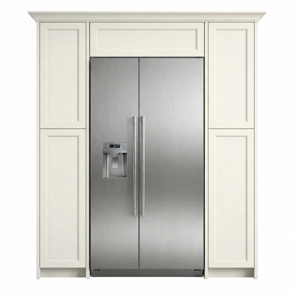 Frigidaire Gallery 36” 22.3 Cu. Ft. Counter Depth Side-by-Side Refrigerator with Essex cabinets in White