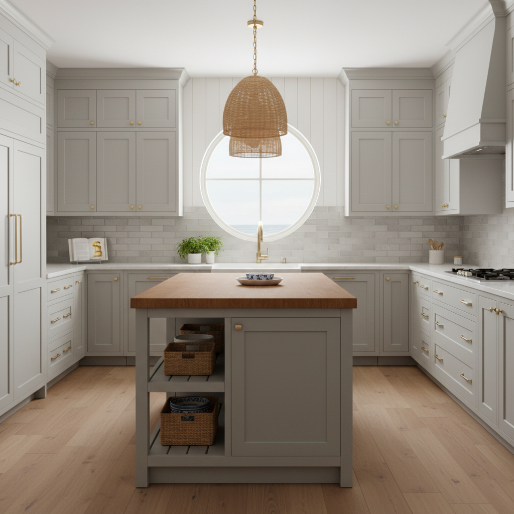 Coastal-inspired kitchen with Rockingham grey cabinets in Sherwin-Williams Dorian Gray SW 7017. Shiplap walls, grey island with open shelving, butcher block accents, and woven pendant lights. | Gray | kitchen cabinets near me, cabinet outlet, kitchen cabinet outlet, cabinet outlet near me, kitchen cabinets NH, cabinet outlet NH, discount kitchen cabinets, wholesale kitchen cabinets, riverside cabinets, riverside cabinetry, kitchen measurements, cabinets Salem, kitchen cabinets Salem NH, custom cabinets NH, cabinetry NH, cabinets NH, kitchen cabinets liquidators, cabinet liquidators near me, kitchen cabinet liquidators near me, solid wood cabinets factory direct, factory direct cabinets, all wood construction cabinetry, KCMA certified cabinets, warrantied cabinetry, all plywood construction cabinets, solid wood door and frame, soft close drawers and doors, concealed soft close hinges, full extension drawer slides, solid wood dovetail drawers, affordable high quality all wood cabinets, stone countertops, wall kitchen cabinets, base kitchen cabinets, pantry cabinets, ready to install kitchen cabinets, in-stock kitchen cabinets, high-end cabinets for less, custom kitchen cabinets, shaker style cabinets, kitchen and bath store near me, kitchen and bath Massachusetts, kitchen remodeling, bathroom remodeling, free design consultation, no pressure kitchen design, kitchen showrooms, bathroom showrooms near me, countertops for white cabinets, quartz and granite countertops, granite countertops, quartz countertops, kitchen backsplash, cabinetry hardware, cabinet hardware, bathroom vanities and countertops, Salem NH kitchen cabinets, kitchen remodel Salem NH, Salem cabinet, cabinet makers in NH, Manchester NH kitchen cabinets, Nashua NH kitchen cabinets, Portsmouth NH kitchen cabinets, Amherst NH kitchen cabinets, quick cabinet delivery, send measurements cabinet quote, contractor cabinet pricing, discount cabinets near me, closeout bathroom vanities near me, bathroom cabinet stores near me, kitchen cabinets liquidators, kitchen cabinets outlet near me, kitchen cabinet outlet near me, cabinet vendors near me, used kitchen cabinet stores near me, cabinet outlet stores near me, discount cabinetry, cabinet warehouse near me, kitchen cabinets liquidators near me, furniture stores portsmouth nh, cabinets direct wholesale, kraftmaid outlet, kitchen cabinet liquidators, cabinet discount, shaker cabinets vs raised panel, furniture stores in nh seacoast, lakeland cabinets, cabinet closeouts, cabinet discount store, closeout cabinets, discount kitchen cabinets for sale, hampshire cabinetry, the cabinets outlet, kitchen cabinet warehouse, bathroom cabinets outlet, kraftmaid discount, kitchen cabinets factory outlet, cabinet outlets, cabinet factory outlet, shaker vs raised panel, furniture stores near portsmouth nh, wholesale cabinet warehouse, cabinets warehouse, norfolk kitchen and bath salem nh, kitchen cabinet outlet store, cabinet factory near me, kitchen cabinet outlets near me, kitchen showrooms hampshire, kitchen cabinets concord nh, outlet cabinets, parr cabinet outlet, dream kitchens nashua, kitchen store portsmouth nh, kraftmaid cabinets outlet, cabinet factories outlet, kitchen cabinet warehouse outlet, keystone supply outlet, kitchen cabinet supply, kraftmaid outlet store, custom kitchens new hampshire, kraftmaid cabinet outlet, portsmouth nh kitchen store, kitchen stores in nh, in stock cabinets today, new hampshire custom cabinets, kitchen cabinets closeouts, wholesale vanity cabinets near me, raised panel cabinet doors vs shaker, furniture stores in salem nh, kitchen store salem nh, kitchen bath outlet, new england custom cabinets, kitchen stores portsmouth nh, kraftmaid cabinets outlet store, bath vanity store near me, raised panel vs shaker cabinets, high end kitchen cabinets near me, new england storage cabinet, bathroom cabinets store near me, kitchen cabinets liquidators wholesale, cabinet shop near me open now, kitchen cabinets outlet store, new england cabinet co, kitchen cabinets woburn, granite countertops in new hampshire, cabinet factory direct, shaker style furniture new hampshire, kitchen stores manchester nh, kitchen and bathroom outlet, outlet cabinets for the kitchen, cabinet liquidation store, bathroom store portsmouth, raised panel doors vs flat panel, kitchen direct warehouse, discount cabinets and appliances, kitchen stores nh, bathroom showrooms portsmouth, new england kitchen wholesalers, raised panel shaker door, direct to consumer cabinets, nh furniture outlets, kitchen cabinet outlet stores near me, discount cabinet store near me, cabinet store near me now, bathroom cabinets warehouse, shaker vs raised panel cabinets, kraftmaid factory outlet, cabinets factory outlet, bathroom cabinet outlet, factory outlet kitchen cabinets, factory cabinet outlet, raised panel vs shaker style cabinets, kitchen maid cabinets outlet, kitchen cabinet outlet waterbury ct, shaker vs recessed panel, kitchen cabinet supply near me, kitchen door outlet, kitchen cabinets discount store, kitchen cabinet outlet stores, kitchen cabinets outlet stores, raised panel vs shaker, bath and kitchen outlet, bathroom vanity liquidators, cabinet discount warehouse, kitchen cabinets southington ct, appliances portsmouth nh, raised panel shaker cabinet doors, discounted cabinets, furniture salem nh, seacoast cabinets portsmouth nh, wellborn cabinets outlet, discount cupboards, bath store portsmouth, plaistow cabinets, bargain outlet cabinets, maine cabinets, kitchen cabinet factory outlet, bargain hunt cabinets, cabinets outlet, kitchen cabinet outlet southington, shaker style cabinets vs raised panel, furniture store portsmouth nh, cabinets closeouts, shaker cabinet vs raised panel, kitchen outlet inc, huntwood cabinet outlet, the kitchen portsmouth new hampshire, recessed panel vs shaker, kitchen cabinet prices near me, furniture stores portsmouth new hampshire, kitchen cabinets woburn ma, homesense portsmouth new hampshire, portland cabinets outlet, raised panel vs shaker style cabinets, kitchen store portsmouth, kitchen cabinet outlet waterbury, the cabinet outlet, kitchen doors hampshire, raised panel vs flat panel cabinets, flat panel vs raised panel, nh furniture direct nashua nh, national cabinets, kitchen stores in nh, kitchen cabinet outlet in southington ct, discount cabinet store, sink and spout portsmouth nh, kitchen company plaistow, federal cabinets and countertops, portsmouth nh furniture, kitchens portsmouth, commonwealth cabinets, kitchen worktops portsmouth, outlet bathroom cabinets, kitchen cabinet outlet summerlin, cabinet outlet summerlin, cabinets outlet summerlin, kitchen cabinet outlets summerlin, cabinet outlets summerlin, spring forest cabinets, nm cabinet gallery, home outlet kitchen cabinets, cabinet design and outlet, warehouse cabinet outlet, cabinet outlet warehouse, ohio cabinet outlet, home cabinets near me, furniture shops in portsmouth, plaistow cabinet, maine cabinet, cabinet outlet nj, kitchen cabinet liquidators near me, furniture store salem nh, kitchen bath outlet, kitchen cabinets outlet cleveland, kitchen cabinet outlet cleveland, bathroom cabinets utah, cabinets clermont fl, kitchen cabinets clermont fl, furniture stores portsmouth new hampshire, furniture store near portsmouth nh, cabinet wright, discount cabinets denver, wholesale cabinet outlet, west end cabinets, kitchen cabinet outlet southington ct, kitchen cabinet outlets, cabinet warehouse denver, cabinets miami, kitchen cabinets outlet, discount cabinet, cabinet outlets, cabinet ng, bathroom cabinet outlet, instile cabinet outlet, kitchen cabinets to go near me, cabinets retail, plymouth cabinets, cabinet select, cabinet outlet store, select cabinetree, the kitchen portsmouth nh menu, richmond cabinet outlet, bath store portsmouth, cabinet outlet ohio, kitchen hardware outlet, stone and cabinet outlet portland, portland cabinet outlet, cabinet outlet sacramento, cabinet factory outlet omaha, cabinet warehouse hudson florida, cabinets to go scarborough, kraftmaid cabinets outlet store, kitchen cabinet retail, cabinet project bid, country cabinets etc, cabinet sell, kitchen outlet newcastle, washroom cabinet suppliers, cabinet factories outlet photos, cabinets go outlet, home outlet tonawanda, cabinet factory outlet inc, kitchen cabinets mall, cabinet factory outlet port orange, cabinet factory outlet port orange fl, cabinet factory outlet ocala, cabinet factory outlet ocala fl, cabinets direct factory outlet, kitchen cabinet outlet photos, dream kitchen nashua, peppermint cabinets, furniture world salem nh, shaker vs recessed panel cabinets, wholesale cabinets salt lake city, kingway cabinet outlet inc, home outlet new bedford ma, cabinet factory outlet of richmond, waterbury kitchen cabinet outlet, home outlet malden, cabinetliquidators com, cabinet sellerz, polo cabinets, home outlet springfield ma, nh furniture outlets, kitchen cabinets outlet store near me, cabinet in, warehouse cabinet outlet, cabinet outlet warehouse, the cabinet outlet store of volusia county, okc cabinet outlet, cabinet outlet in oklahoma city, cabinets liquidator, my new cabinets inc, cabinet mi, cheap kitchen units in manchester, taj granite outlet, home outlet rumford, 168 cabinet outlet, kitchen cabinet outlet stores near me, raised panel shaker door, direct to consumer cabinets, nm cabinet gallery, kitchen stores nh, home outlet malden ma, wholesale cabinets albuquerque, albuquerque cabinets, cabinets albuquerque, galley equipment portsmouth, kitchen cabinets outlet summerlin, polo cabinet, tommy bahama cabinets, salvage modern portsmouth nh, sink and spout portsmouth, bathroom cabinets miami, cabinets in miami, wholesale cabinets miami, stone and cabinet outlet, stone & cabinet outlet, stone & cabinet outlet inc, wholesale bathroom vanity near me