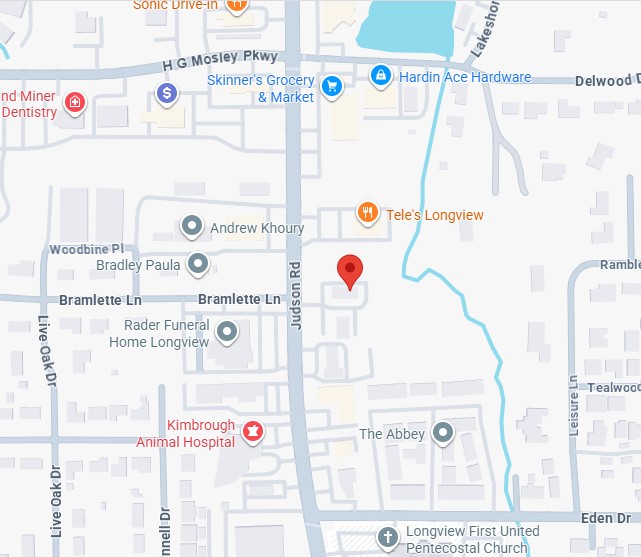 Map showing Dry Clean Super Center location at 1622 Judson Rd, Longview TX